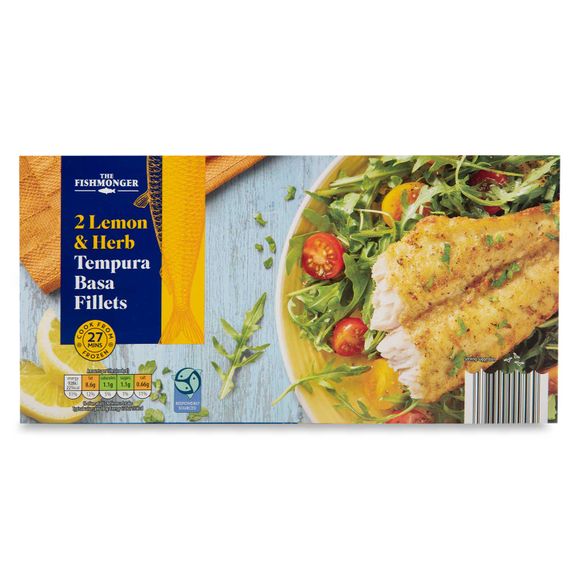 Lemon & Herb Tempura Basa Fillets 310g 2 Pack The Fishmonger